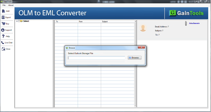 GainTools OLM to EML Converter software