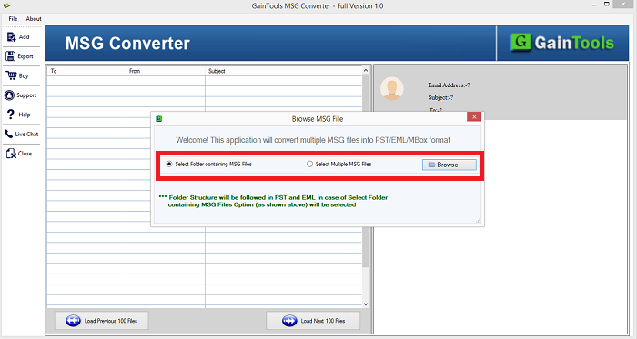 gaintools msg to emlx converter