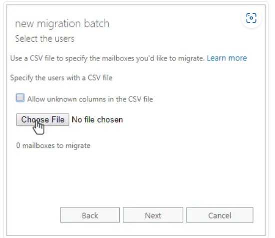 choose csv file