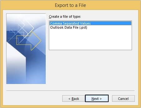 export csv