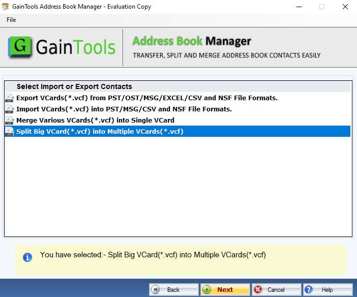 Select -split-vcf-option