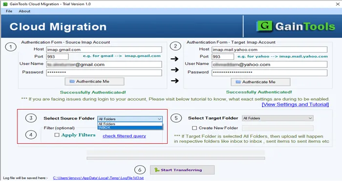 choose source folder