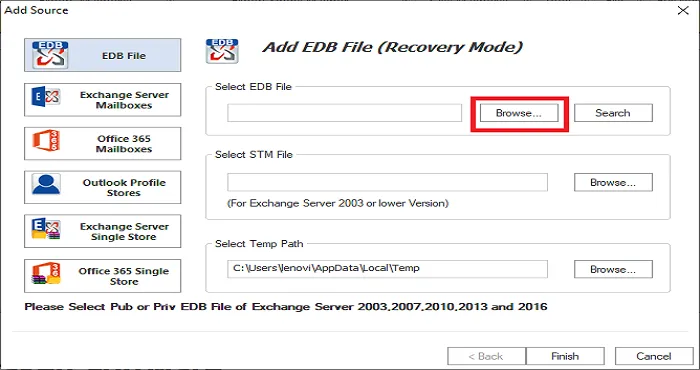 Add edb file