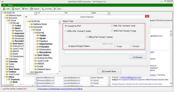 choose file format