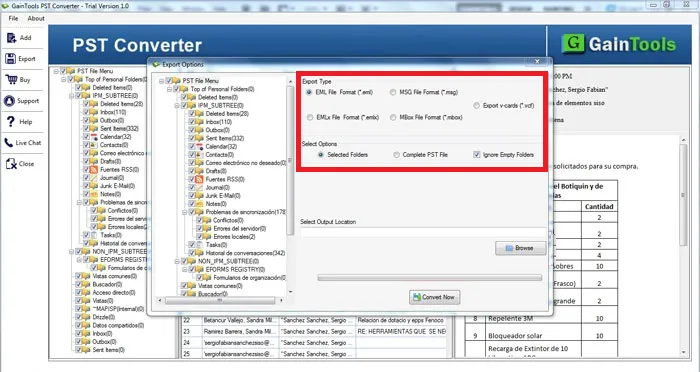 select file format